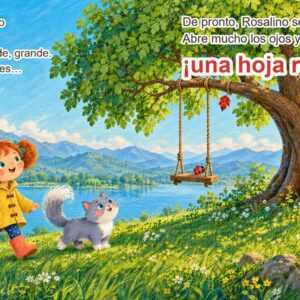 Páginas 2 y 3: Rosa y Rosalino suben a la colina del árbol grande