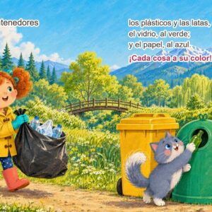 Páginas 12 y 13: cada cosa a su contenedor de color